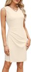 GRACE KARIN Women's Wear to Work Dress V Neck Sleeveless Ruched Wrap Office Party Pencil Dresses