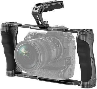 NEEWER Universal Camera Cage & Top Handle with 3/8" ARRI Locating Pins Kit, Video Rig Camera Stabilizer with Arca Type Base, Dual Handgrips, Compatible with SmallRig Accessories, CA016T