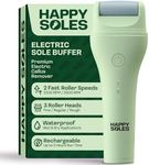 HAPPY SOLES Electric Sole Buffer Foot Callus Remover - Rechargeable Electric Foot File for Dead Dry Skin - Professional Pedicure Tool - Smooth Cracked Heels & Calloused Feet - Ultimate Self-Care Gift