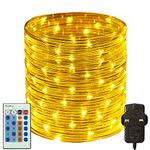 RcStarry 30M/100FT 300 LED Dia 3MM Rope/Wire Lights Warm White, Dimmable Indoor/Outdoor IP67 Waterproof Fairy Lights Plug in with Remote for Garden, Patio, Deck, Landscape Lighting, Bedroom and More