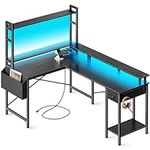 Huuger L Shaped Desk Gaming Desk wi