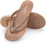 LAVAU Gold Flip Flops for Women, Dressy Summer Beach Thong Sandals for Poolside, Shower, Sport and Water W-jin-6