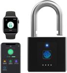 Gate Padlock Combination Padlock: Fingerprint Phone App Locker Lock eLinkSmart - Keyless Padlock Outdoor Waterproof Heavy Duty 1CM Shackle Support iOS Watch