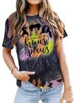 tiorhooe Halloween T Shirt Women Hocus Pocus Tshirt Ladies Halloween Movie Shirt