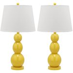 Safavieh Lighting Collection Jayne Three Sphere Glass Table Lamp, Yellow, Set of 2