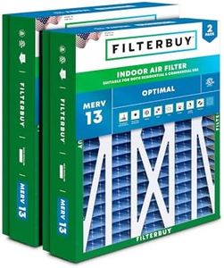 Filterbuy 21x23.5x5 Air Filter MERV 13 Optimal Defense (2-Pack), Pleated HVAC AC Furnace Air Filters Replacement for Trane Perfect Fit and American Standard (Actual Size: 20.00 x 23.09 x 4.97 Inches)