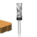 Akylin Compression Spiral Flush Trim Router Bits 1/4 Inch Shank, Solid Carbide Trim Router Bits with Top&Bottom Bearing, 2+2 Up&Down Cut Template Pattern Router Bit for Woodworking, Trimming
