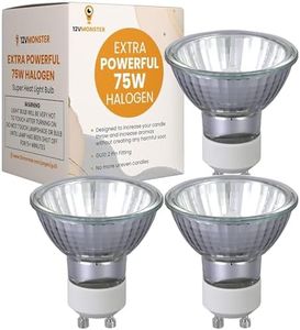 3 PACK New GU10 Halogen Heat Spot Lamp 75 Watt Candle Warmer Lamp Replacement Light Bulb I Top Down Heating Wax Melter Recessed Lighting Spotlight Fixture Kitchen Bathroom Vanity 75W Heating Lights