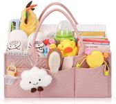 Skycase Large Diaper Caddy Organizer, Baby Organizers and Storage for Newborn Essentials Must Haves, Nursery Storage Basket for Baby Shower Gifts, Baby Registry Search for Boy or Girl - Pink