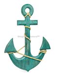 Nagina International 24" Wood Ship Anchor Ground Tackle Mainstay Boat Ocean Nautical Tropical Home Decor Wall Art Hanging