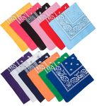 12 Mix Colour Bandana's Multifunctional Headwear Neckwear Neckerchief Cycling Cowboy Bandana - Paisley Bandanas Head Neck Gaiter - Mens Bandana Pirate Bandana Multipack Assorted Hair Bandanas for Men