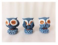 AFTERSTITCH Owl Showpieces for Home Decor Beautiful Set of 3 Resin Owl Family Decorative Statue for Home Decor Living Room Kitchen Owl Statue for Good Luck