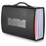 Large Accordion File Organizer with Tabs & Stickers, Legal Size/Letter/A4 Paper 24 Pockets Expanding File Folder with Handle, Portable Document File Folder Organizer for Office Travel, Color Pockets