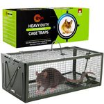 Ratkil Live Rat Cage Trap - Humane Mouse Traps & Rat Traps for All Weather - Home & Animal Friendly Control (Large) - Reusable Heavy Duty Solution for Rodent Infestations - Dark Green