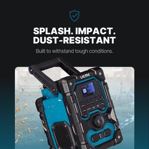 UEME 16W Cordless Site Radio – Portable Bluetooth, Blue