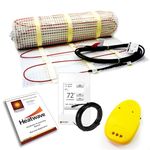 Heatwave Floor Heating Mat Deluxe Kit, with Floor Heat mat, GFCI Touchscreen programmable Thermostat with Floor Sensor and Floor Alarm (15 Square Foot)