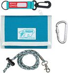 Rough Enough Kids Wallet for Boys with Zipper Coin Pouch Card Holder Lanyard Strap Keychain Light Blue Canvas