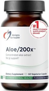 Designs for Health Aloe/200x - 200mg Aloe Vera Extract - Highly Concentrated Aloe Leaf Supplement for GI Support - Non-GMO, Vegetarian Pills (60 Capsules)