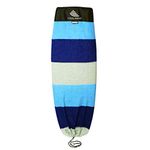 Tidal Wake TAG-IT Snub Nose Surf & Wake Board Sock Bag with Built-in Name Tag 58", Tag Your Bag - Personalize with Your Name! (Blue & Gray Wide Striped)