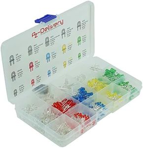 AZDelivery Kit Diodos LED Emisores de Luz, 350 Piezas, 3 mm & 5mm, 5 Colores, Set de Diodos LED Emisores Redondos, UV RGB CC/CA Compatible con Arduino con E-Book Incluido!