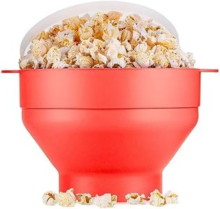 EcoEarth Microwave Popcorn Maker (Red Pepper) - Collapsible Food-Grade Silicone Popcorn Popper Bowl w/Lid - Hot Air Popper at Home for Family Movie Nights - BPA-Free & Dishwasher Safe