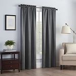 Eclipse Canova Blackout Window Curtain Panel, 42" x 84", Charcoal