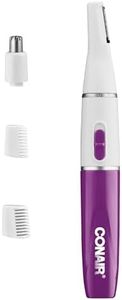 Conair All-in-1 Facial Hair Trimmer for Women, Perfect for Face, Ear/Nose and Eyebrows, Battery-Powered