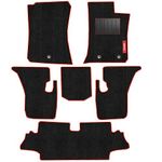 Elegant Cord Black and Red Carpet Car Mat Compatible with Mahindra Thar 2020 Onwards