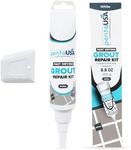 PentaUSA Grout - Tile Grout Filler, Fast Drying Grout Repair Kit, Restore and Renew Grout Lines - Grout Float Included (250g - White)