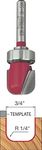 Freud 19-506 3/4-Inch Diameter Top Bearing Dish Carving Router Bit with 1/4-Inch Shank