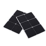 Non-Slip Rubber Furniture Pads, 12Pcs Wood Floor Protector Pad Table Chair Leg Floor Protectors Square Rubber Feet Self-adhesive Protector Set(Black)