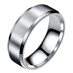 ZatRuiZE Womens Tungsten Carbide Ring 8MM Mens Ring Matte Finish Polished Wedding Engagement Band