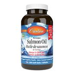 Carlson - Norwegian Salmon Oil, 500 mg Omega-3s, Norwegian Salmon Oil Supplement, Wild Caught Omega 3 Salmon Oil Capsules, Sustainably Sourced, 180+50 Softgels