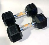 CAP Barbell Rubber Hex Dumbbells, Set of 2 (20-Pound Set)