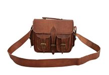 Vintage Leather DSLR Camera Bag SLR Case Padded For Sony Canon Nikon Olympus Digital Camera and its lenses Briefcase Satchel Messenger Shoulder Bag 9x11 Inch Small