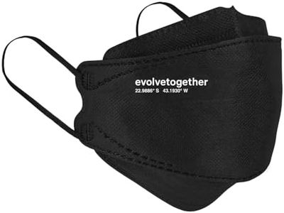 evolvetogether Rio de Janeiro Everyday Adjustable Face Masks For Adult Women & Men | Comfortable, Disposable, Lightweight & Breathable | 6-Ply Design for a Secure Fit | SGS tested (Black, 5 Count)
