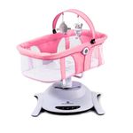 StarAndDaisy Electric Swing Crib Rocker for New Born Baby 0 to 2 Years Girl & Boy with Sit & Sleep, Hanging Toys, 5 Gear Speed Adjustment (Pink)