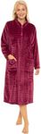 Suzy & Me Ladies Zip Front Soft Embossed Fleece Dressing Gown