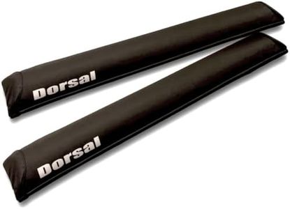 Dorsal Aero Roof Rack Pads - Sunguard (No Fade) for Factory and Wide Crossbars - Pack of 2 for Surfboards Kayaks Sups Snowboards PVC 34" Inch Black