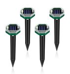 NAKAICUN Mole Repeller Solar Powered Repellent Mole Voles Gopher Mice and Rats Rodents Sonic Repeller Pest Control Snake Repellent Mole Deterrent Waterproof (4)