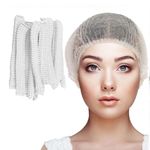 JASMINE & GLORY 100 Pcs White Premium Disposable Bouffant Caps with Elastic Band Hygienic Hair Protection for Salons Spas