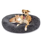 ZEXSAZONE Round Donut Comfortable Durable Both Sides usable and Washable Pet Bed | Cat Bed | Puppy Bed | Medium Size Pets Dog Bed | Medium Dog Bed for Cats Puppies (Grey, Medium)