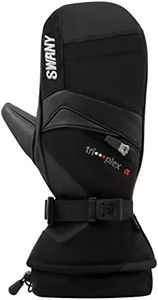 Swany Women's X-Change Sports Insulated Warm Durable Breathable Flexible Leather Winter Mittens, Black, Medium