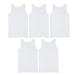 KWALITY Boys White Cotton Vest Pack of 5 (14-15 Years)