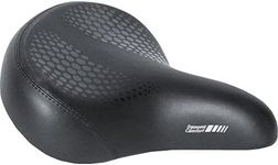 Memory Foam Padded Bike Seat by Delta Cycle, Cruiser - Comfort Saddle, Black - Easy to Mount - Dual Shock Suspension for A Comfortable Ride - Universal Fit & Grab Handle for Easy Transport