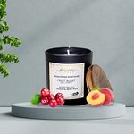 Divine Senses Peach Cranberry Scented Beeswax Frosted Jar Candle - Natural Aromatherapy for Your Home - 40 Hours Burning Time