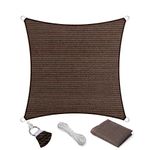 Eden's Decor Curved Square 10' X 10' Brown Sun Shade Sail UV Block Fabric for Patio Outdoor and Swimming pool