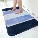 Paradise Products Bath Mat Non-Slip Bathroom Mat Super Absorbent Water | Machine-Washable rug Bath Mats | Soft Thick Microfiber Absorbent Bathroom Carpet Floor Mat (Blue, 50x80)