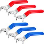 6 Pieces Lever Handle for Ball Valve Stainless Steel Valve Handle Quarter Turn Spigot Handle with Hole Size 5 x 8 x 2 mm for Outdoor Faucet Replacement Repair Hose Bib, Blue and Red