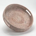 Coffee Table Tray Round Rattan Otto